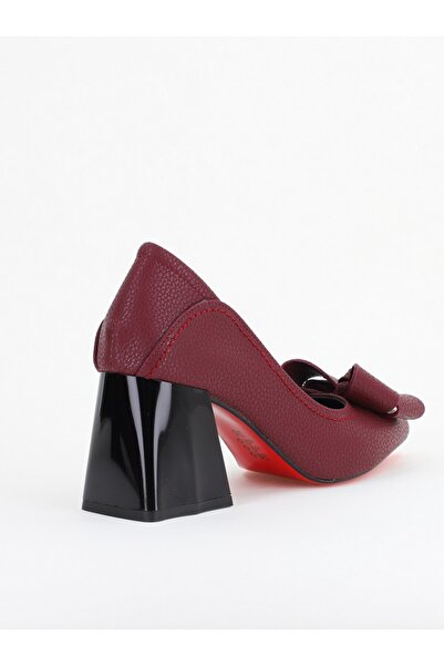 Nicoletta Pantofi Damă cu Toc din Piele Ecologică cu fundiță bordo mat (BS2000D2409802)