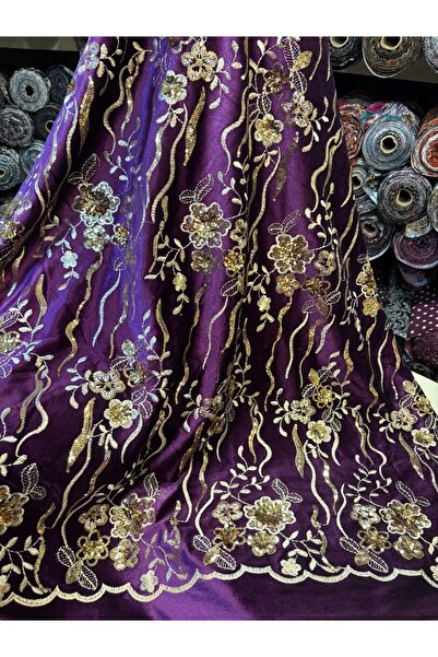 MEKİK MANİFATURA Sequin Embroidered Velvet Fabric
