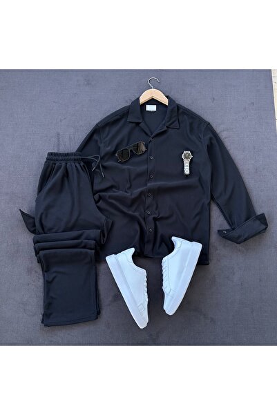 MODA Corduroy Regular Fit Men's Long Sleeve Shirt and Trousers Set