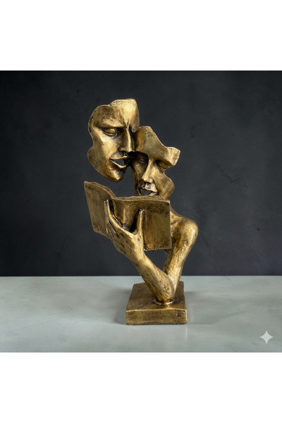 Aksu Avm Soyut Tasarım Okuyan Figürler Biblosu - Modern Sanat Temalı Ev Objesi