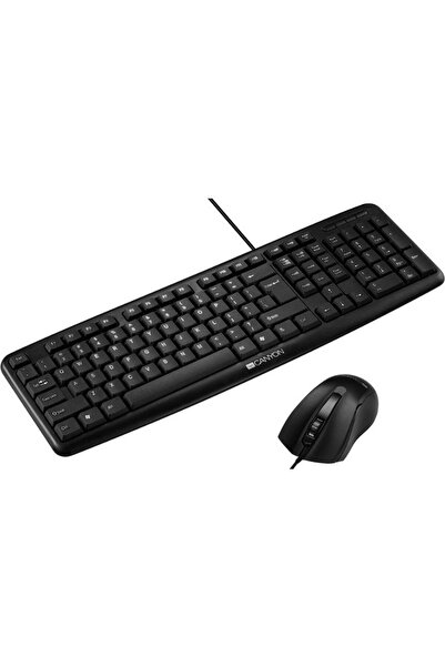 CANYON Σετ πληκτρολόγιο και ποντίκι CNE-CSET1, USB, Ενσύρματο, Μαύρο