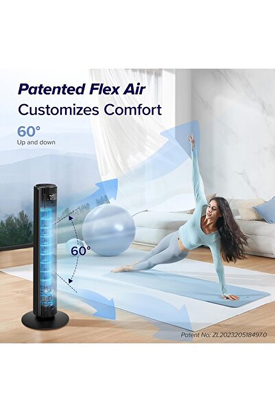 Levoit Tower Fan for Large Bedroom 42 Inch, 7.5m/s Powerful Electric Cooling Fan With Remote