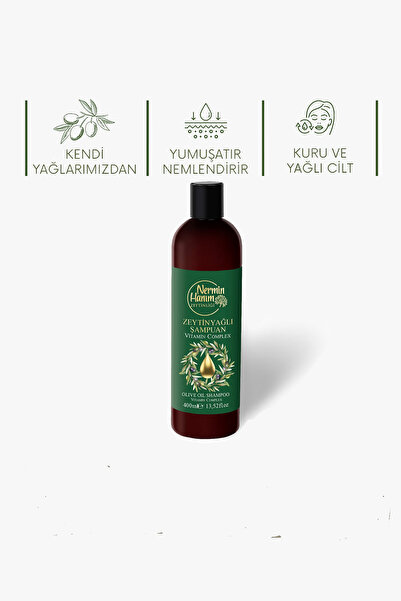 Nermin Hanım Zeytinliği Zeytinyağlı Şampuan (400ml)