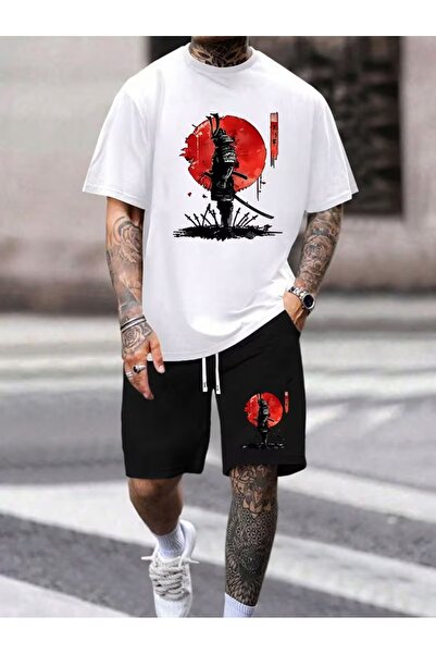 puolikuu Unisex Oversize ΣΕΤ ΣΟΡΤΣ με μικτό εμπριμέ μπλουζάκι - ΣΕΤ ΣΟΡΤΣ ειδ...