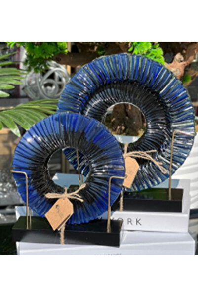 Savita Home CM-28 2'li Cam Dekor Seti 20-25 cm Dekoratif Şeffaf Cam Obje Ev O...