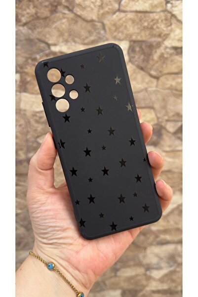 Vip Case Samsung Galaxy A32 Uyumlu Mini Siyah Yıldız Desenli Silikon Darbe Em...