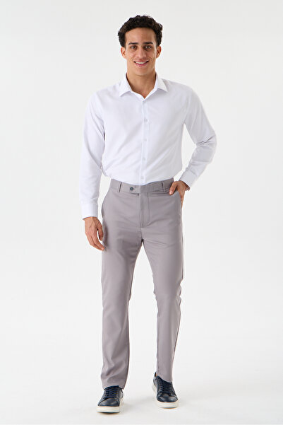 Erkek İtalyan Kesim Slim Fit Şık Esnek Modern Kumaş Pantolon