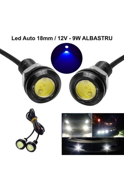 Stef's Cat LED Auto 18mm / 12V-9W / ALBASTRU, 2 buc/set, Stef's Cat
