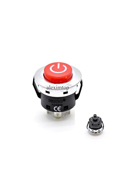 Stef's Cat Push Buton Rosu 22x32mm cu Retinere 220V - 20A,