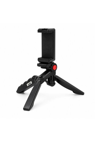 Ayex AX-MT10 Masaüstü Mini Tripod + Telefon Tutucu, 1/4” Vida Uyumlu, 120° Eğ...