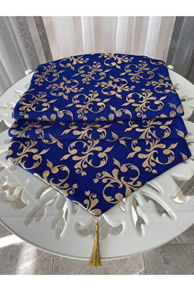 Mavi gold kabartmalı püsküllü runner