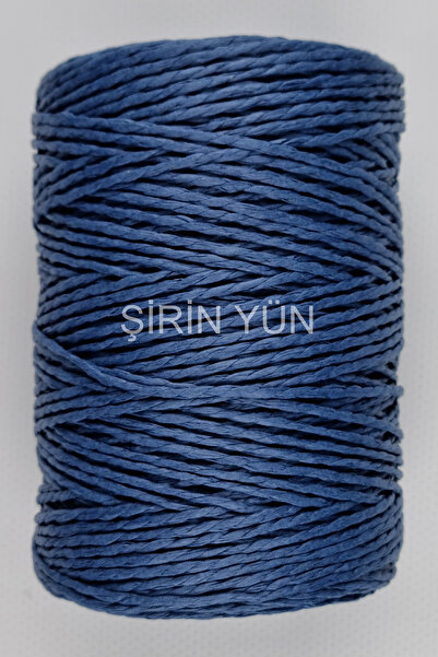 Şirin Yün Sarılmış Kağıt İp 200 Gram 240 Metre Kot Mavi 05
