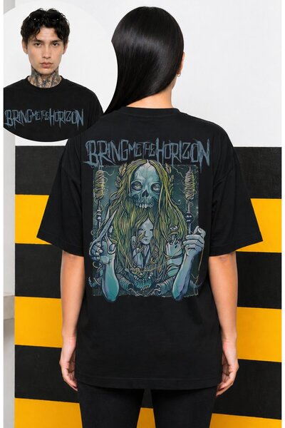 Fuddy Moda Unisex μπλουζάκι με στάμπα Bring Me The Horizon Skull Tailor, Over...