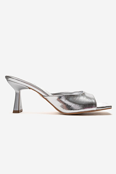 Lizzu Women's Square-Toe Thin Heeled Burgundy Patent Leather Faux Leather Sli...