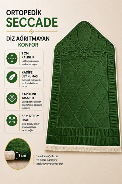 Hig Store Kadife Kapitone Seccade Diz Konforu Sağlayan 65 x 120 cm
