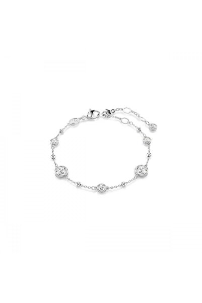 Swarovski Imber Bileklik Round Cut Beyaz Rodyum Kaplama M