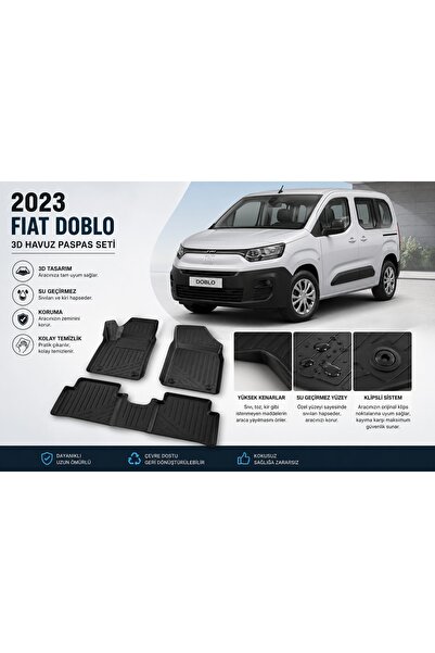 OBL FİAT DOBLO 2023 SONRASI 3D PASPAS (1.SINIF MALZEME)