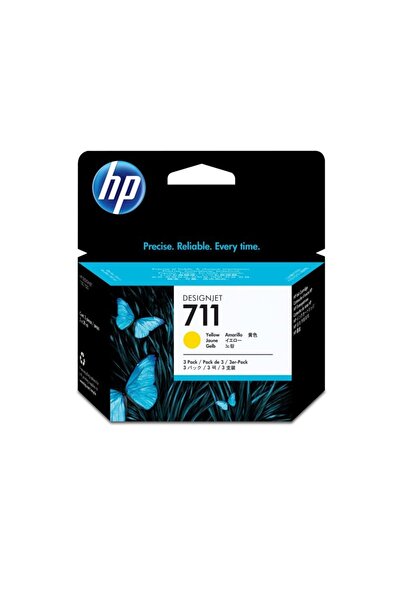 HP 711 - pachet de 3 - galben pe bază de colorant - original - DesignJet - ca...