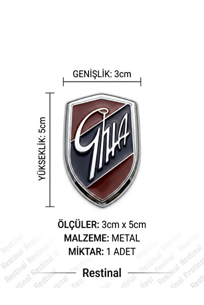 restinal Fiesta Mondeo Focus Ghia Bagaj Yazısı Metal Amblem Logo Seti - 3cm x...