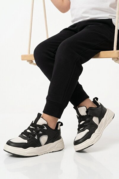 Cool Black and White Mesh Unisex Children's Sports Shoes