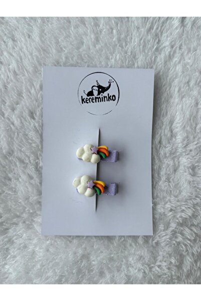 Kereminko Bebek Baby Girl & Child Colorful Rainbow Hair Clip Set