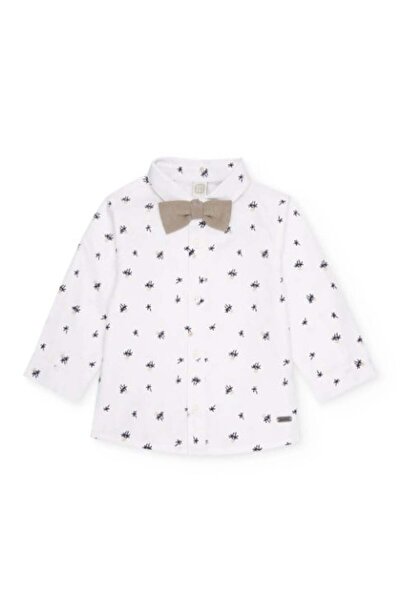 Tuc Tuc Baby Boy Patterned Long Sleeve Shirt and Beige Bow Tie Set 2-8 Years ...