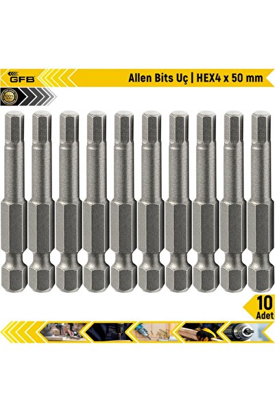GFB Allen Bits Uç Hex4 x 50 mm 10 Adet