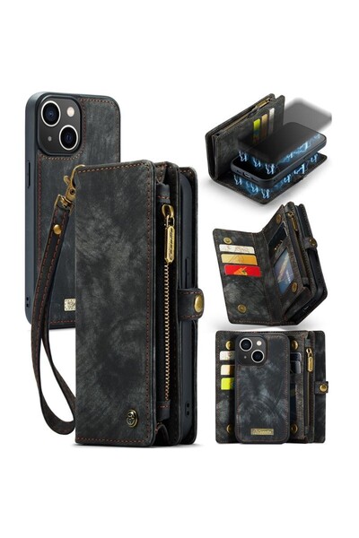 Caseme -008 Detachable Θήκη Πορτοφόλι Black (Apple iPhone 13)