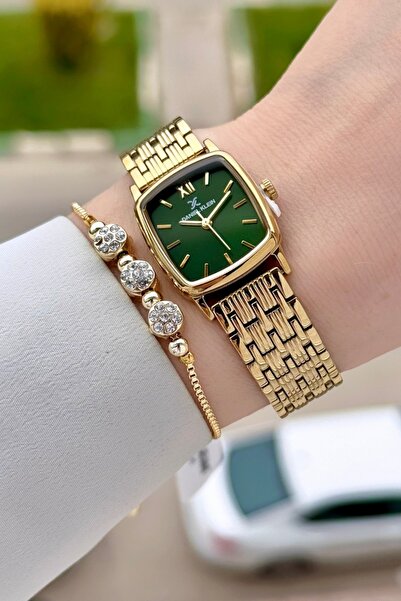 Daniel Klein Kadranı Yeşil Kordonu Gold Renk 22 mm Hediye Paketli Kadın Kol S...