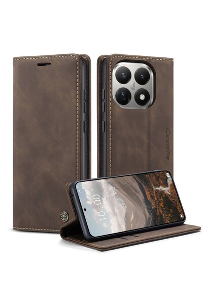 Caseme 013 Retro Θήκη Βιβλίο Coffee (Xiaomi 15T 5G)