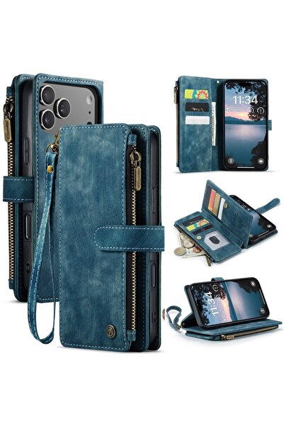 Caseme C30 Multifunctional Θήκη Πορτοφόλι Green Blue (Apple iPhone 17 Pro Max)