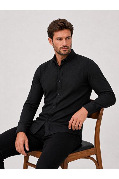 CLASSİCS MEN Ανδρικό πουκάμισο Reeport Lycra με μακριά μανίκια και στενή εφαρ...