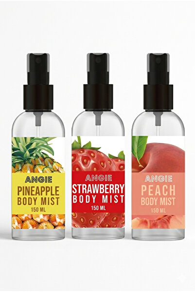 Angie Meyveler Vücut Spreyi 3x150 ml. Ananas Çilek Şeftali