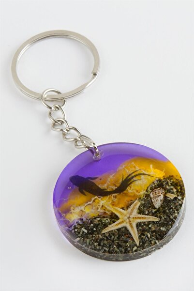 Generic Brand Cosmotex Fish Sea Effect (172840) Epoxy Keychain-Purple