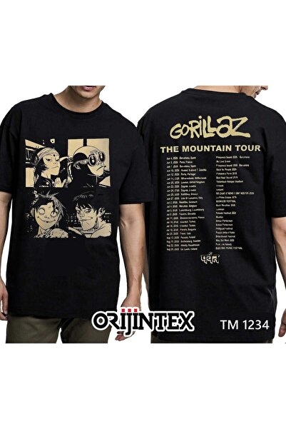 orijintex Gorillaz crna muška majica