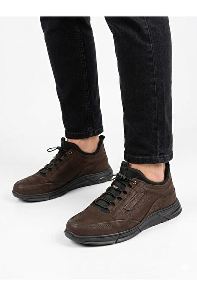 Lütfi Men's Brown Genuine Leather Orthopedic Sole Seasonal Casual Shoes