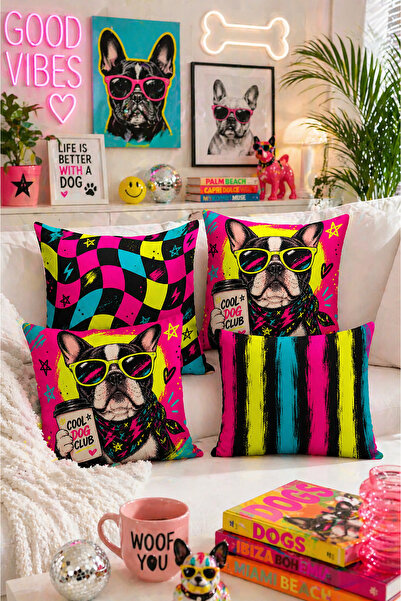 Bertille Home Serija pop arta, dvostrano digitalno štampani set od 4 navlake ...