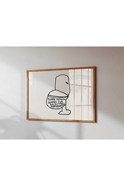 NinaStore Komik Banyo Sanat Baskısı: Trend Tuvalet Tabelası (baskı - Yatay)