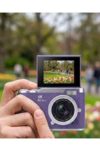 Yüksek Çözünürlüklü 48 MP Dijital Fotoğraf Makinesi, 4K Video, Flip Ekranlı Kompakt Cihaz