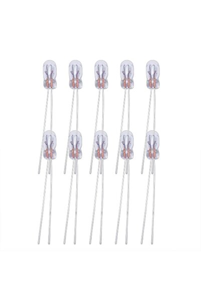 St Morritz 8x3mm 12V Mini Sarı Ampul, Kıl Bacak Dipsiz Gösterge, 10'lu Paket