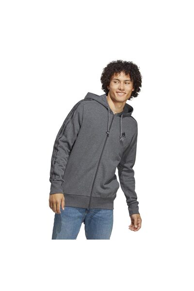 adidas Hanorac bărbătesc M Essentials French Terry cu 3 dungi și fermoar inte...