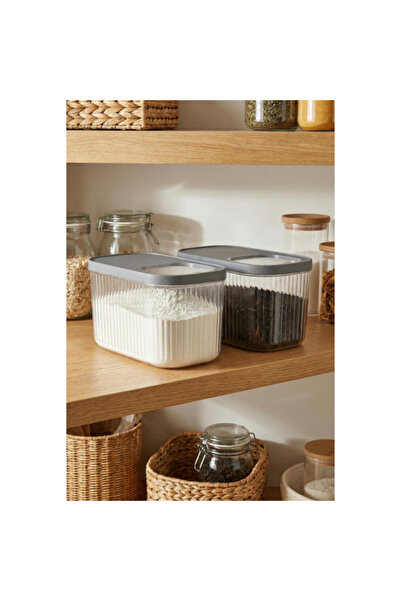 OSKA GLOBAL 2-Piece 7.5 Lt Multibox Smoked Sliding Lid Storage Container & Fo...
