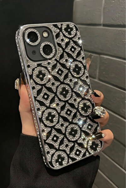 Nezih Case iPhone 13 / 14 Uyumlu Kamera Korumalı Parlak Taşlı Diamond Tasarım...