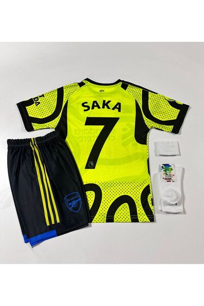 AJAX STAR Arsenal 2023-24 Sezon Bukayo Saka Alternatif Çocuk Forması 4'Lü Set