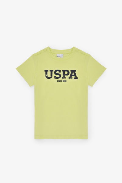 U.S. Polo Assn. Tricou de bază pentru băieți, verde fistic, cu gât rotund 503...
