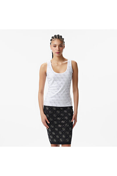 Guess Jersey Taşlı Logolu Pamuklu Regular Fit Yuvarlak Yaka Top W6GP10K2932 T...