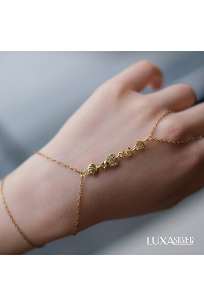 luxa silver jewellery Gold Renk Kararmaz Çelik Şahmeran Deniz Kabuğu ve Arı F...