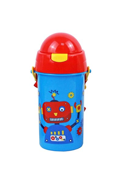 Diakakis Must Παγούρι Πλαστικό 500ml Με Καλαμάκι Robot 000584541
