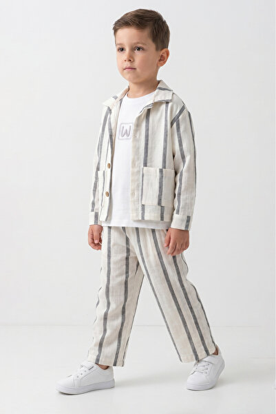 Womi Kids Boy's T-Shirt, Jacket, and Wide-Legged Pants 3-Piece Set