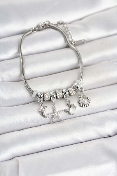 Inure Jewelry Brass Silver Color Summer Concept Charm Women's Bracelet
